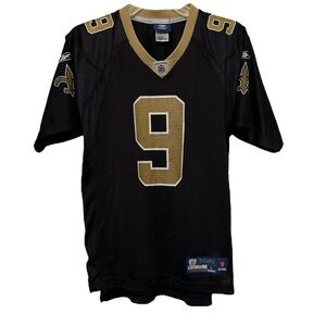 Reebok New Orleans Saints #9  Drew Brees, NFL‎ Jersey, Size Large (14-16)
